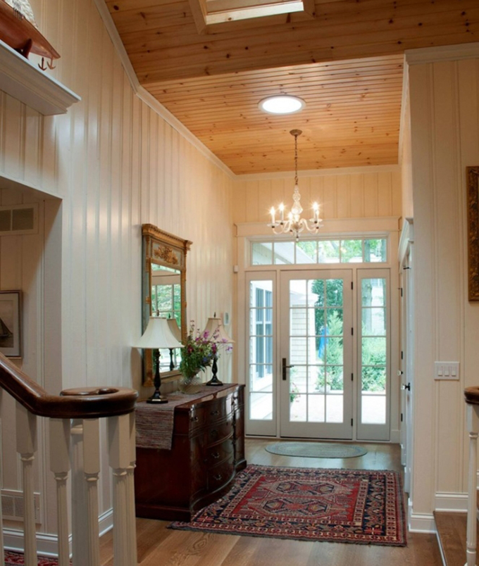 Lake Geneva Foyer Update provides beautiful wood flooring and a skylight Lake Geneva Foyer Update